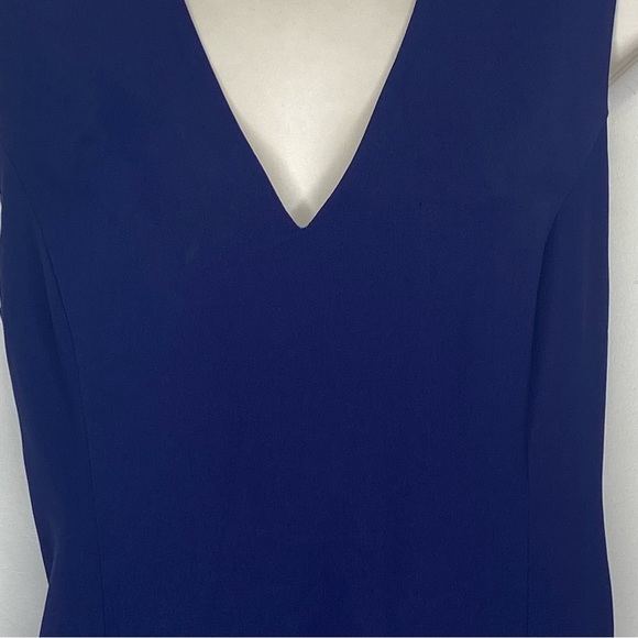 Design Lab Women’s 1 Piece Shorts Jumpsuit Romper L Navy Blue Sleeveless V-Neck - Picture 9 of 14